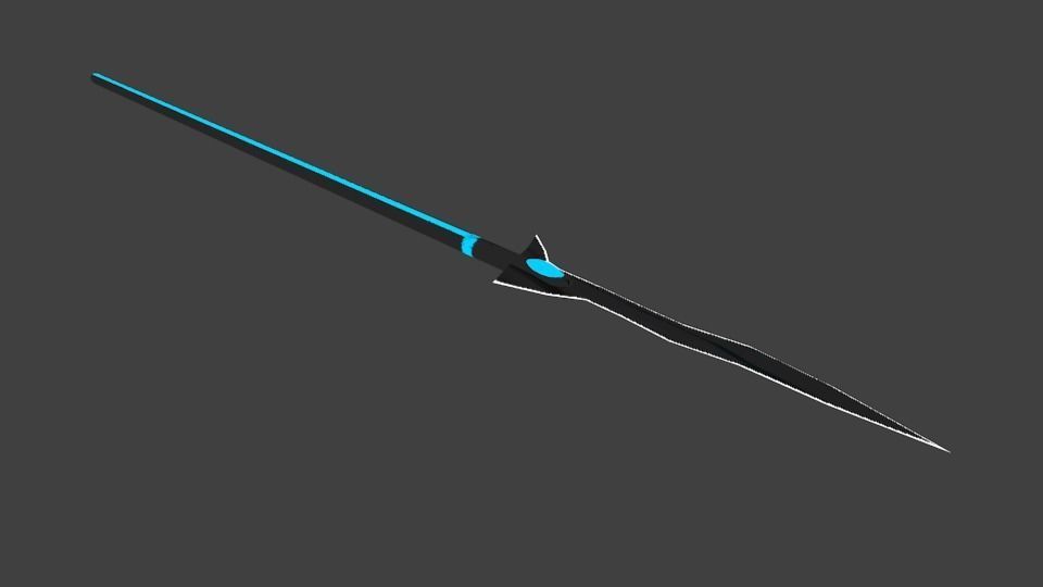 Lance-3 black and blue Low-poly 3D model_4