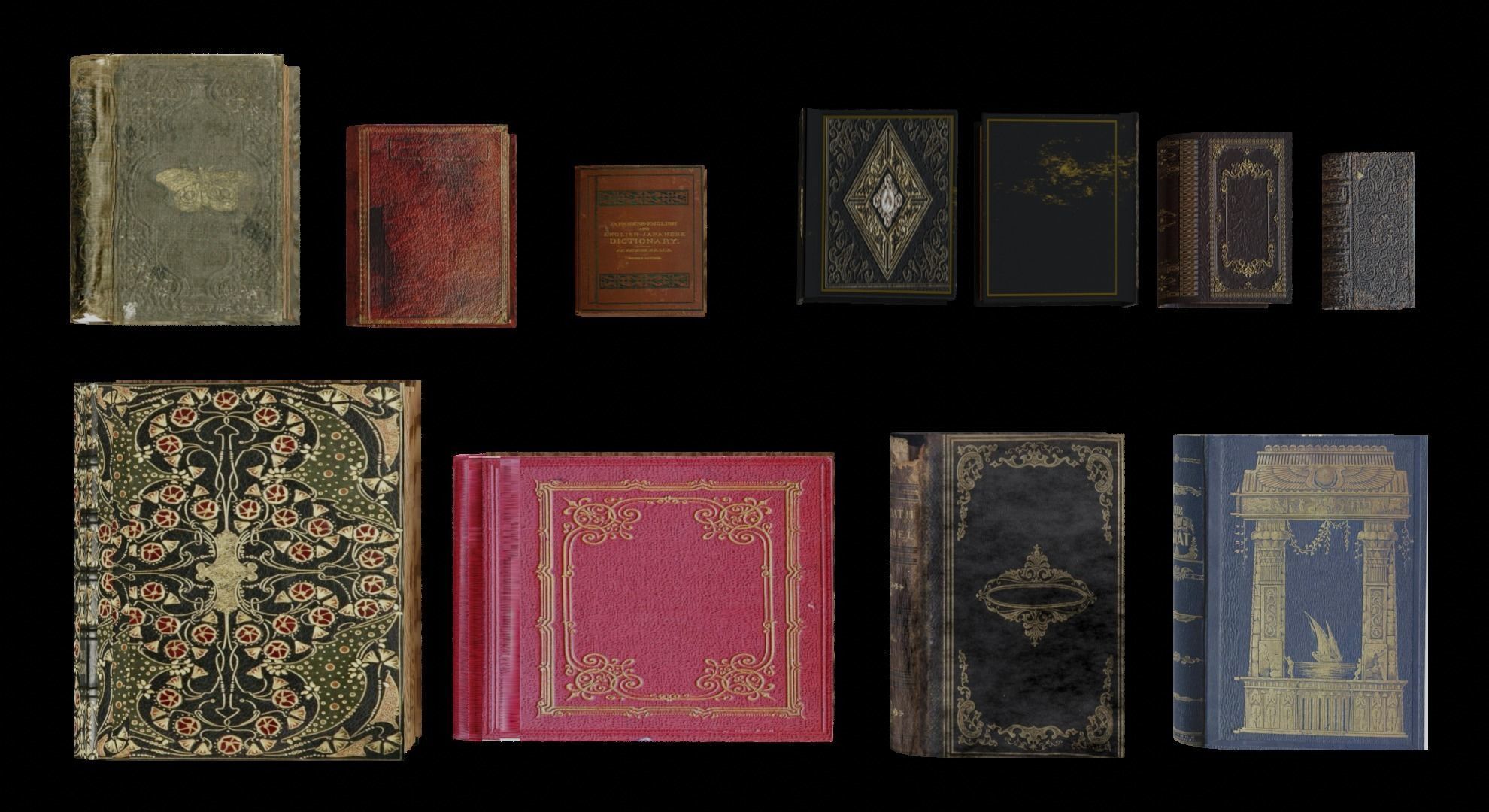 Old Books set 3D print model_1