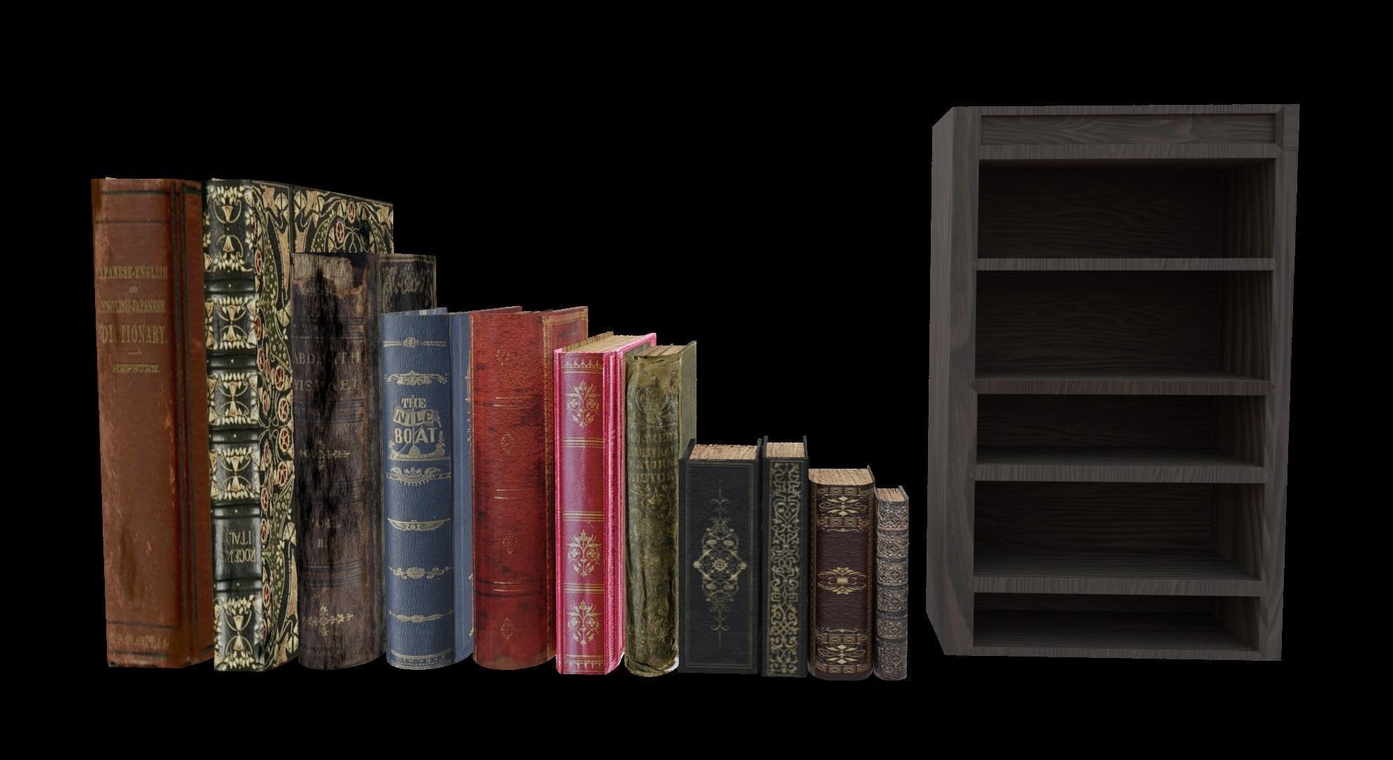 Old Books set 3D print model_2