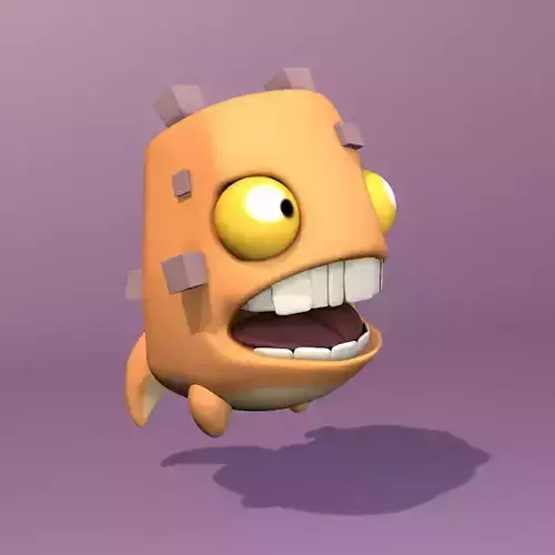 Monster cartoon character with big teeth