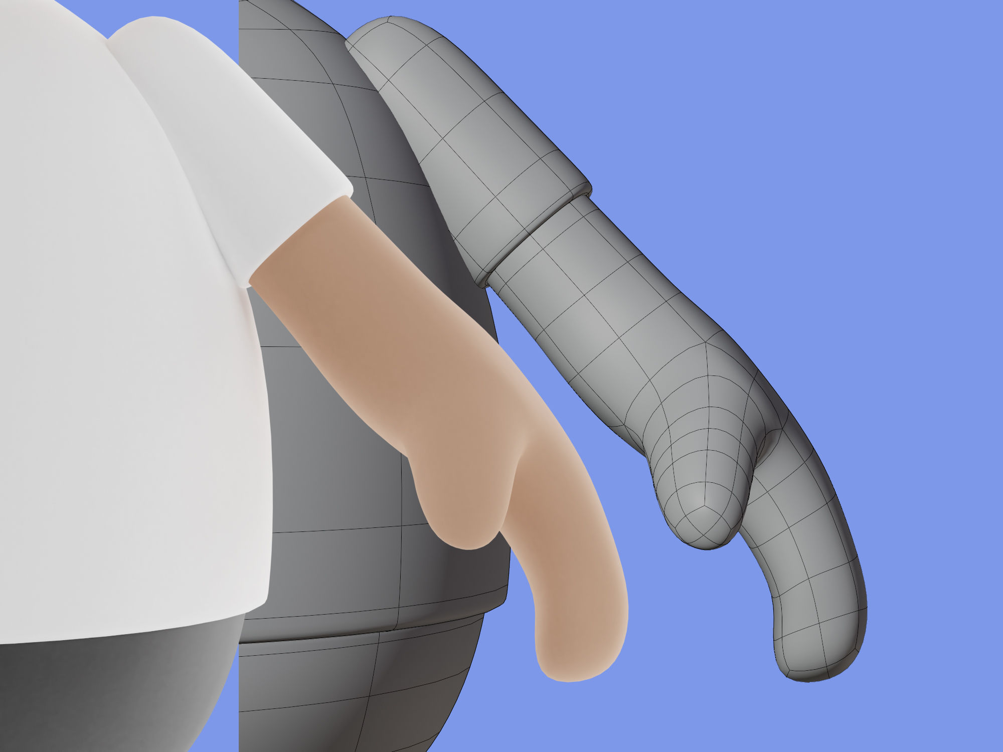 3d character Man Surfskate 3D model_4