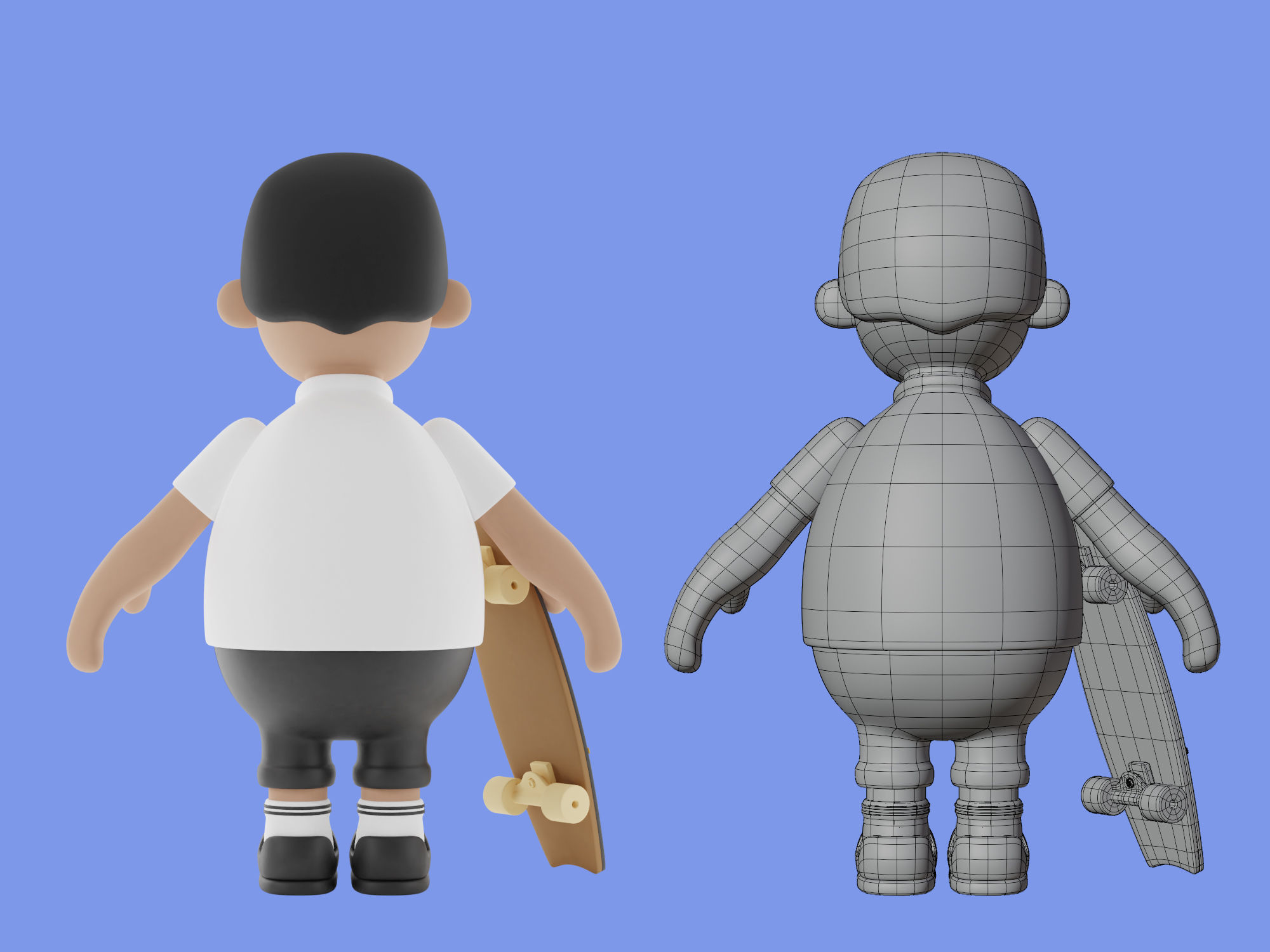 3d character Man Surfskate 3D model_8