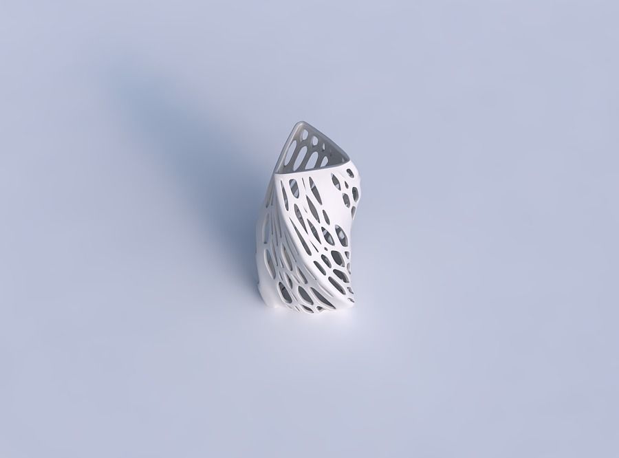 Vase twist curved tipping triangle 2 with organic lattice and... 3D print model_1