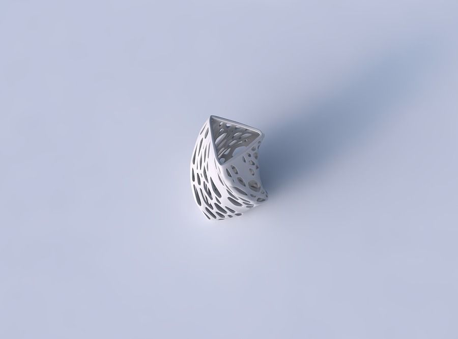 Vase twist curved tipping triangle 2 with organic lattice and... 3D print model_2