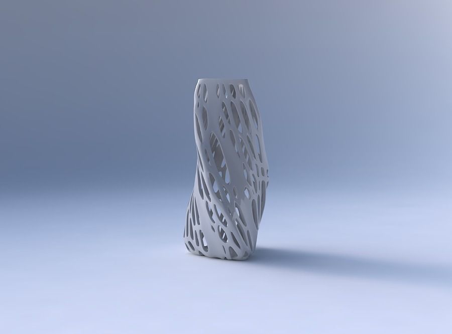 Vase twist curved tipping triangle 2 with organic lattice and... 3D print model_4