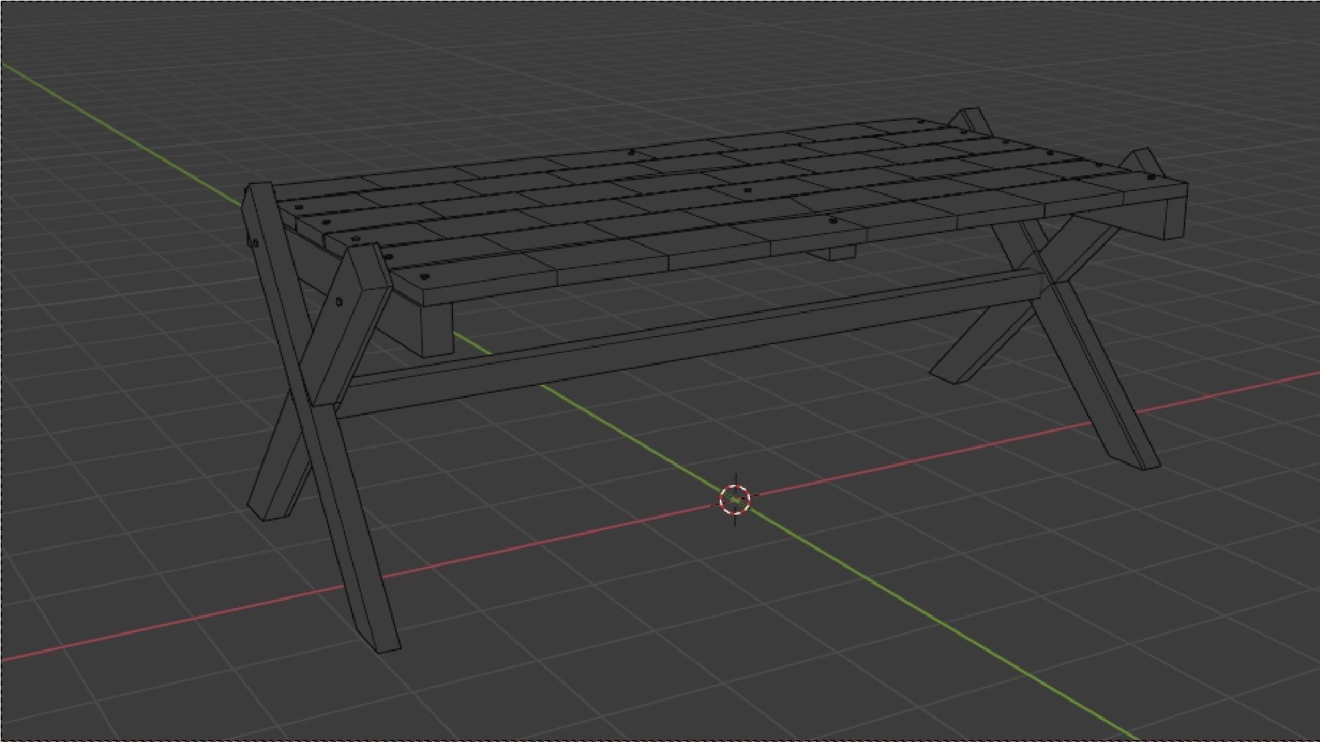 Old Wood Table Low-poly 3D model_6