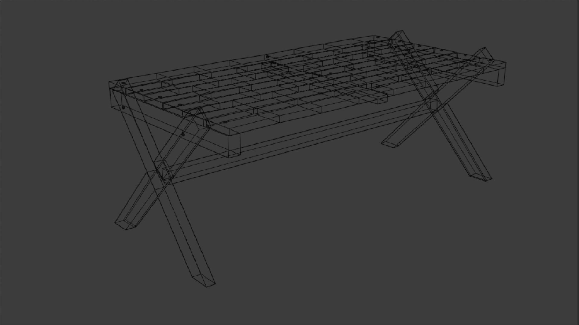 Old Wood Table Low-poly 3D model_9