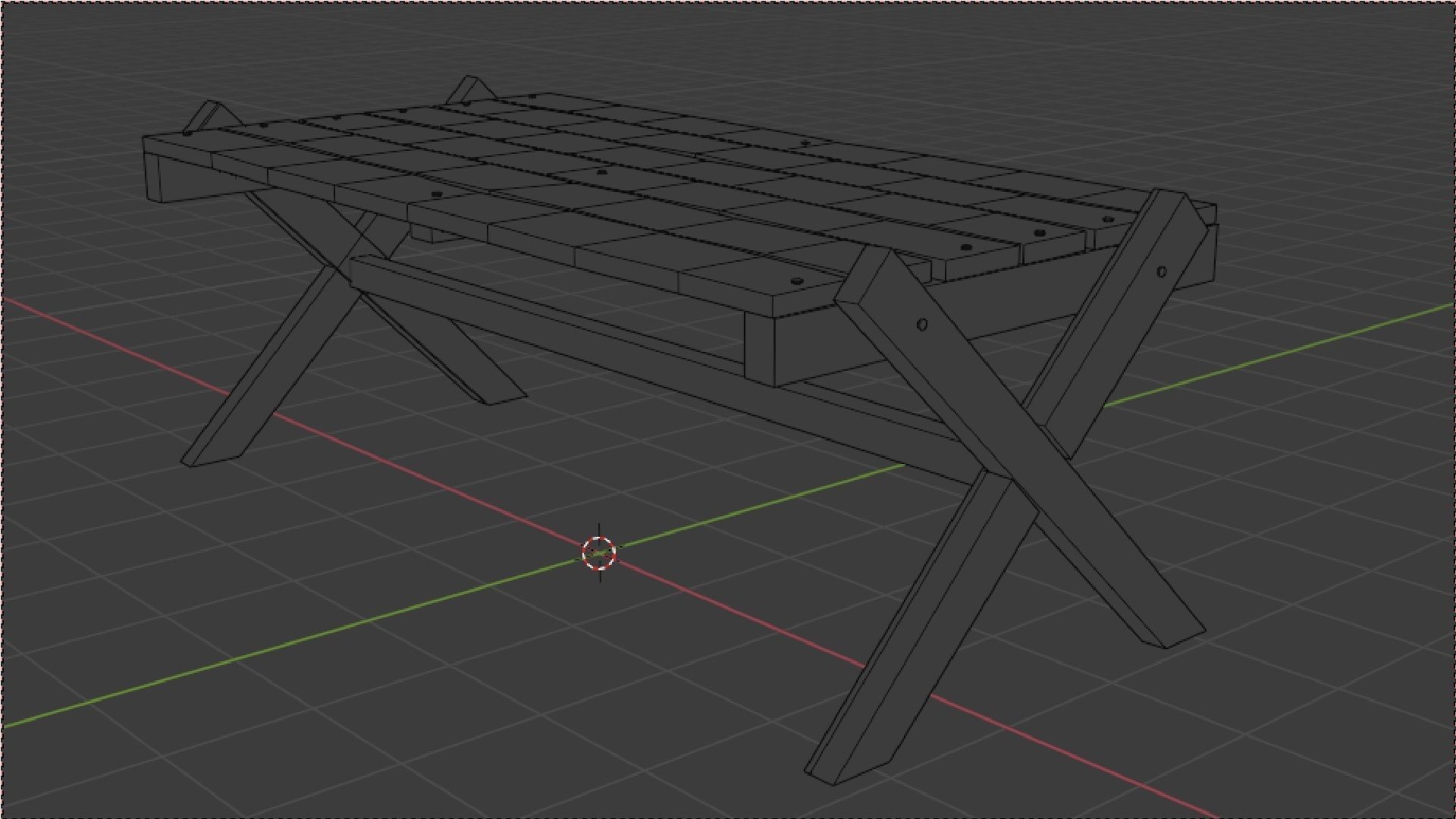 Old Wood Table Low-poly 3D model_7