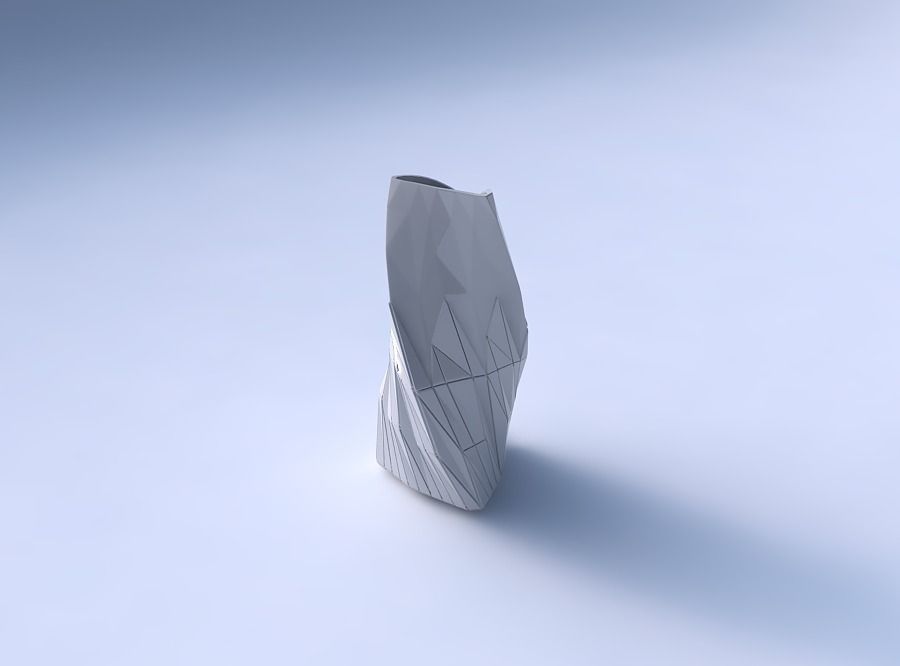 Vase twist grounded tipping triangle with partial random tria... 3D print model_3