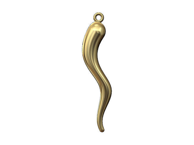 Italian horn pendant and charm 3D print model