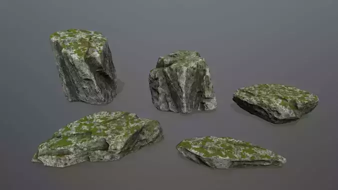 Rock Set Low-poly 3D model