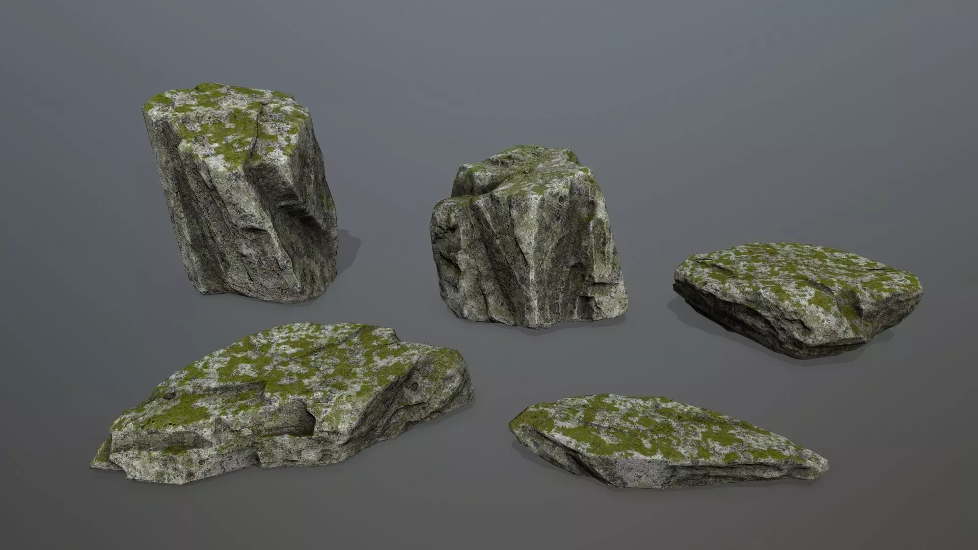 Rock Set Low-poly 3D model_0