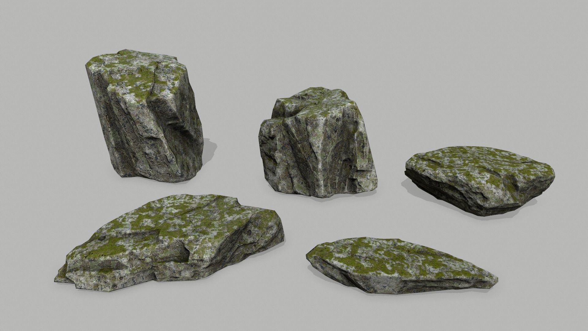 Rock Set Low-poly 3D model_1