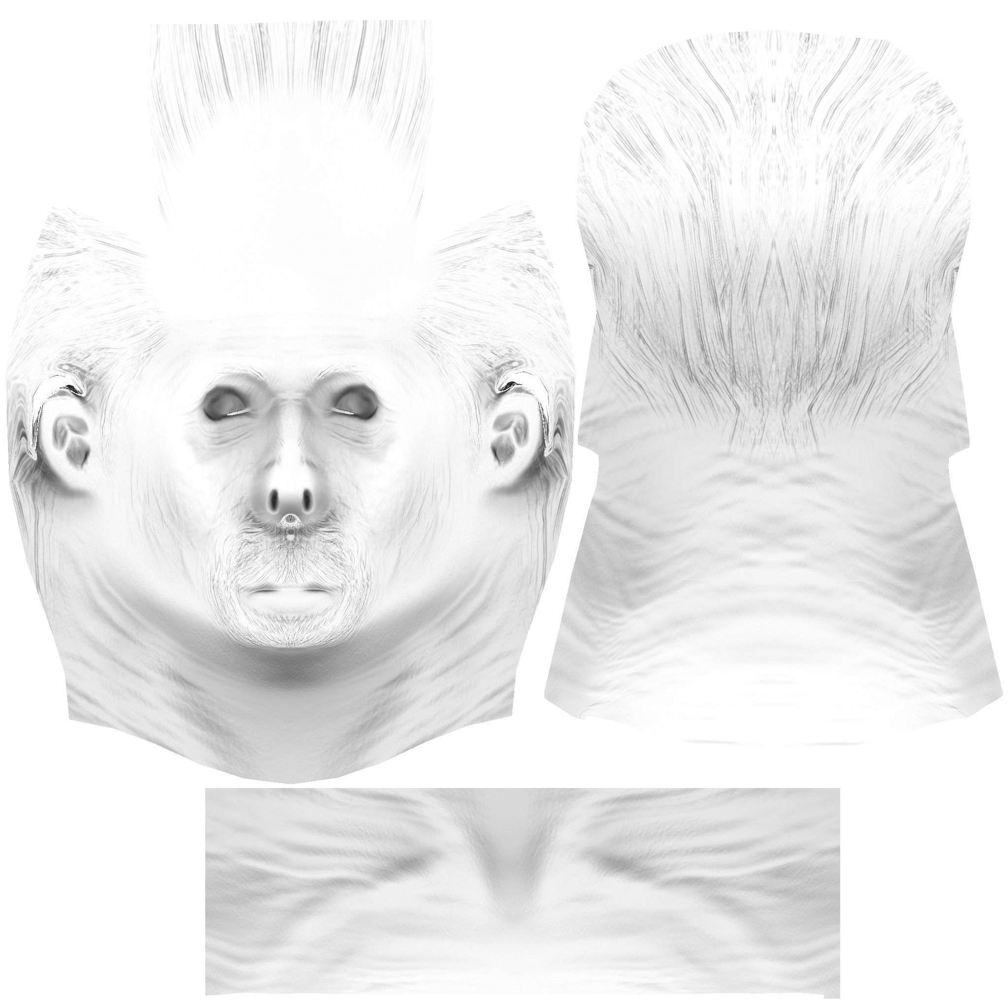 uncle head 3D print model_11
