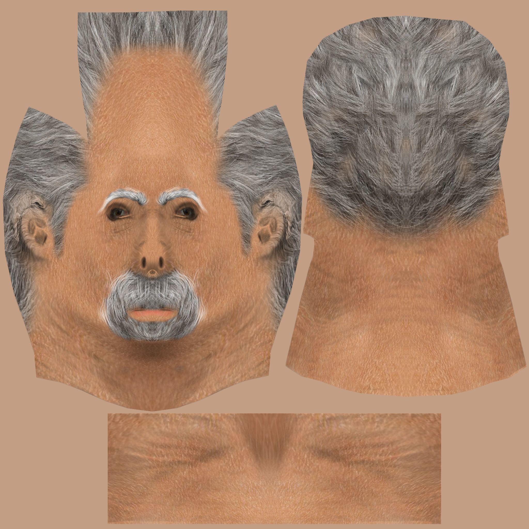 uncle head 3D print model_13