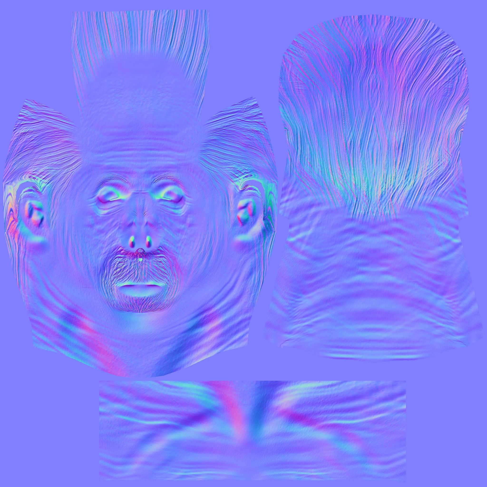 uncle head 3D print model_12