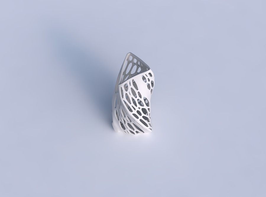 Vase twist curved tipping triangle with organic lattice and s... 3D print model_1