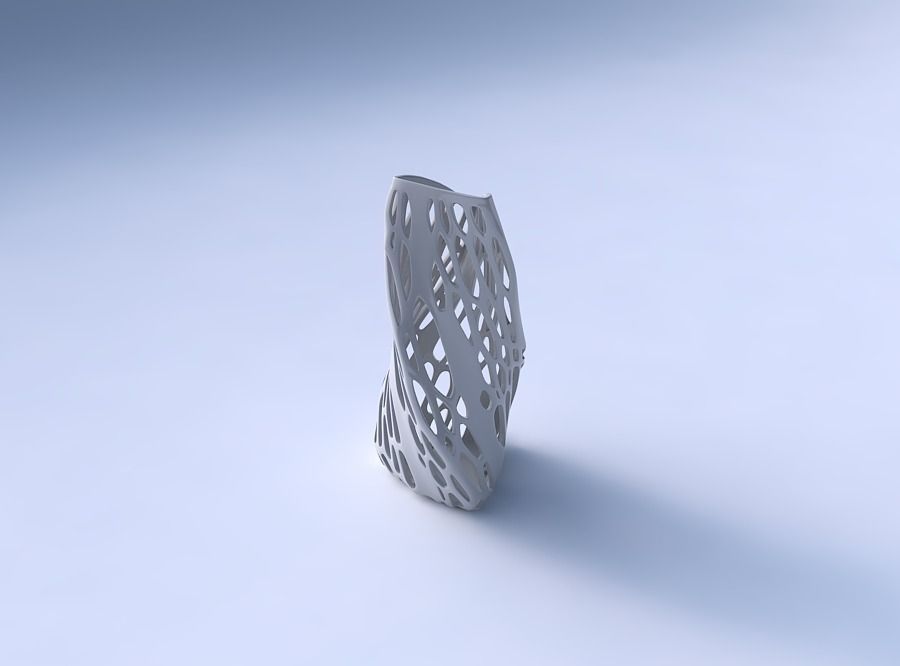 Vase twist curved tipping triangle with organic lattice and s... 3D print model_3