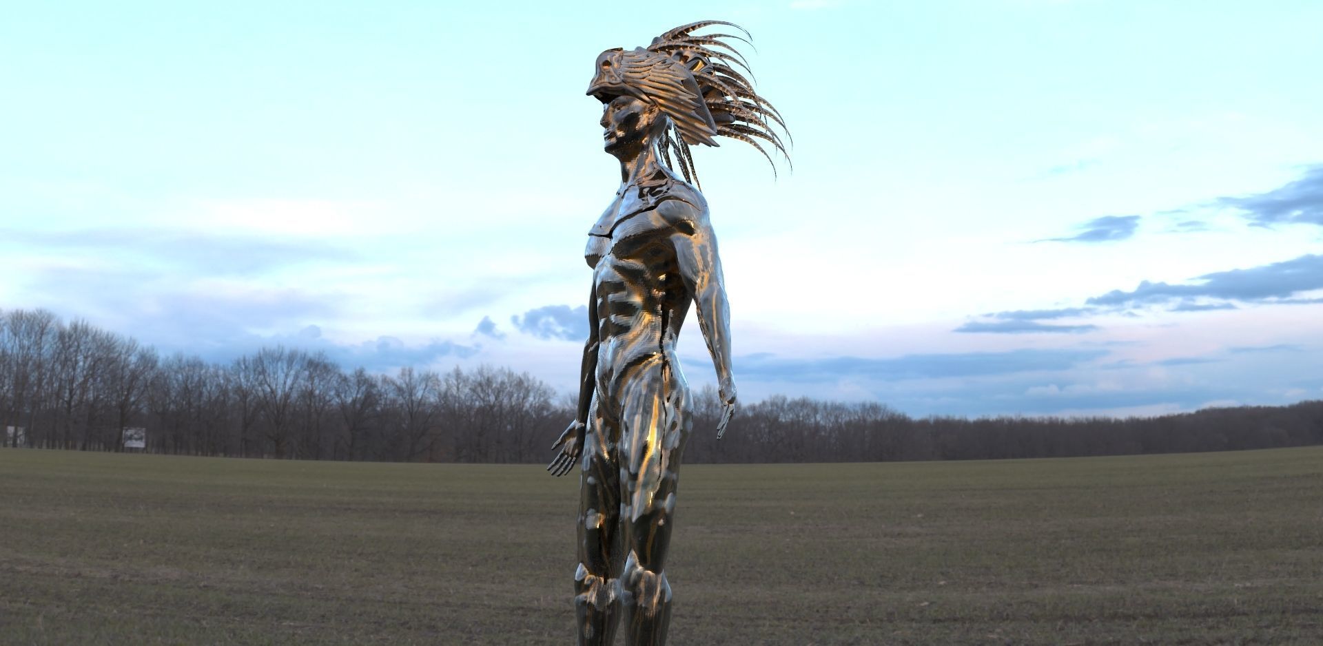 Mayan headdress model 3D model_1