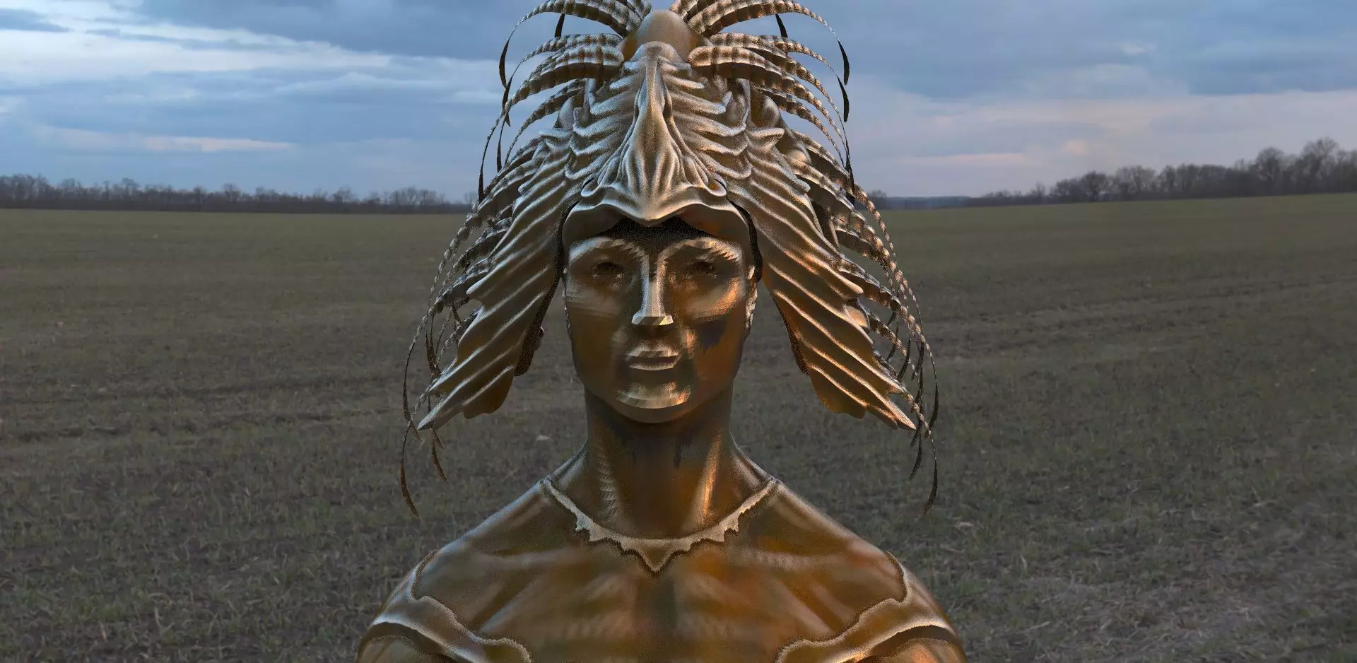 Mayan headdress model 3D model_0