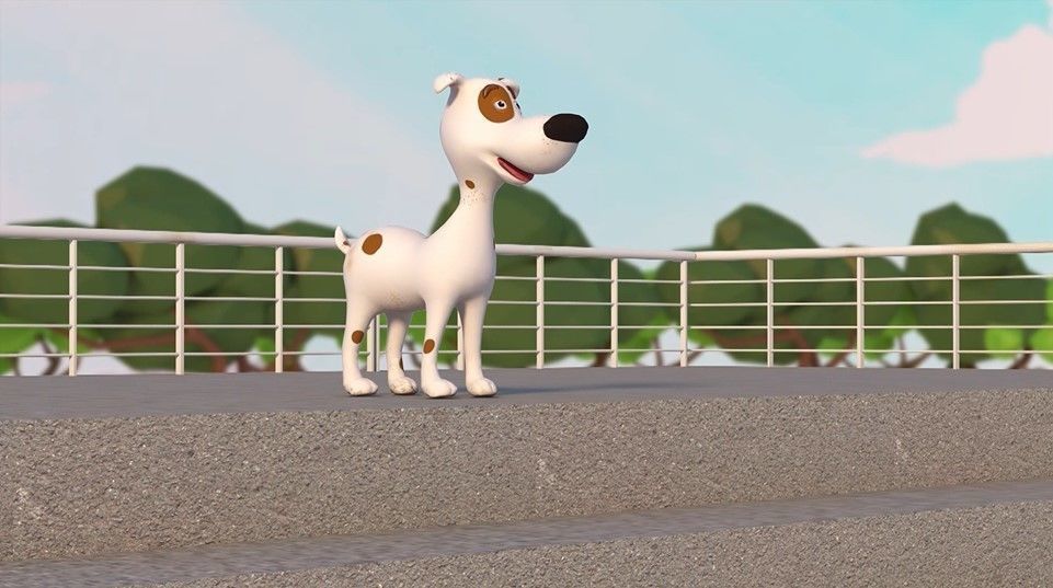 dog-puppy circle with spots Low-poly 3D model_3