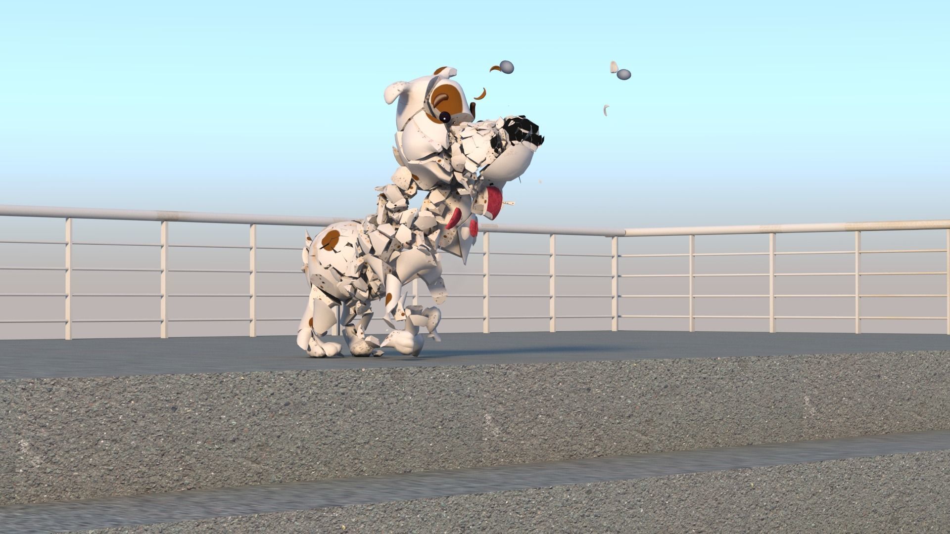 dog-puppy circle with spots Low-poly 3D model_5