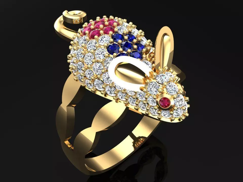 Mouse Ring - Womens rings - N422 3D print model_0