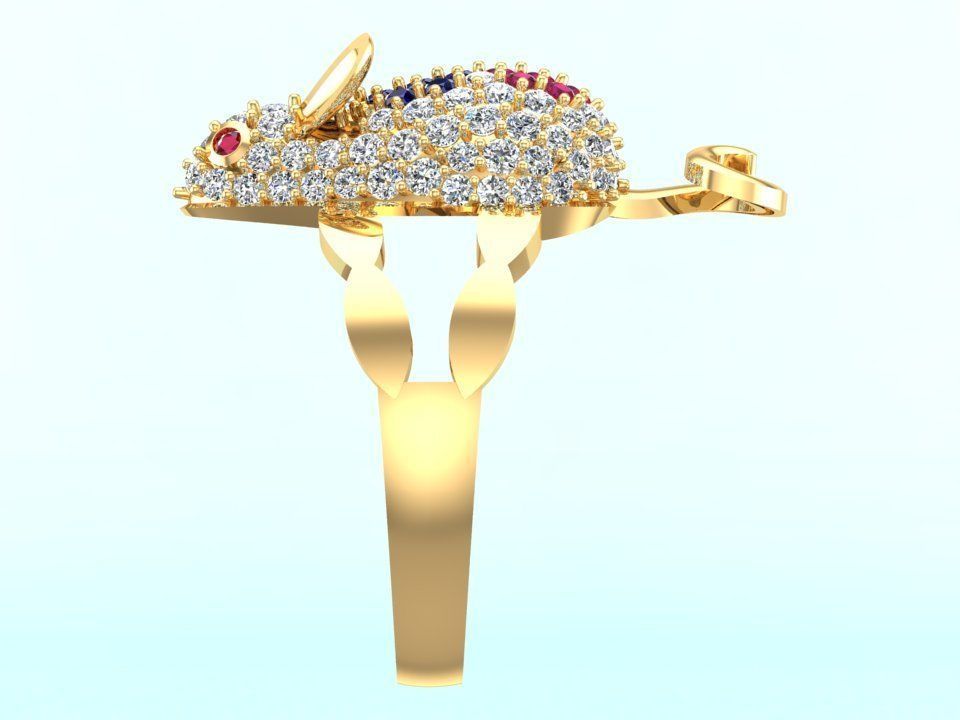 Mouse Ring - Womens rings - N422 3D print model_3