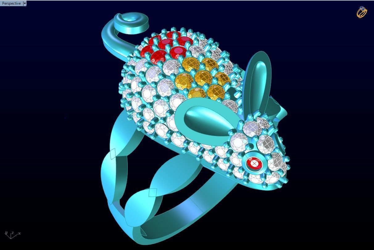 Mouse Ring - Womens rings - N422 3D print model_4