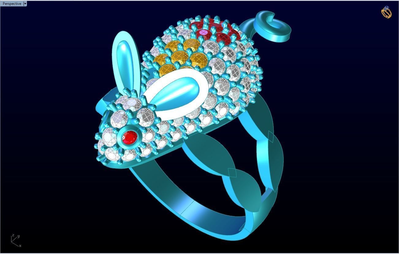 Mouse Ring - Womens rings - N422 3D print model_9