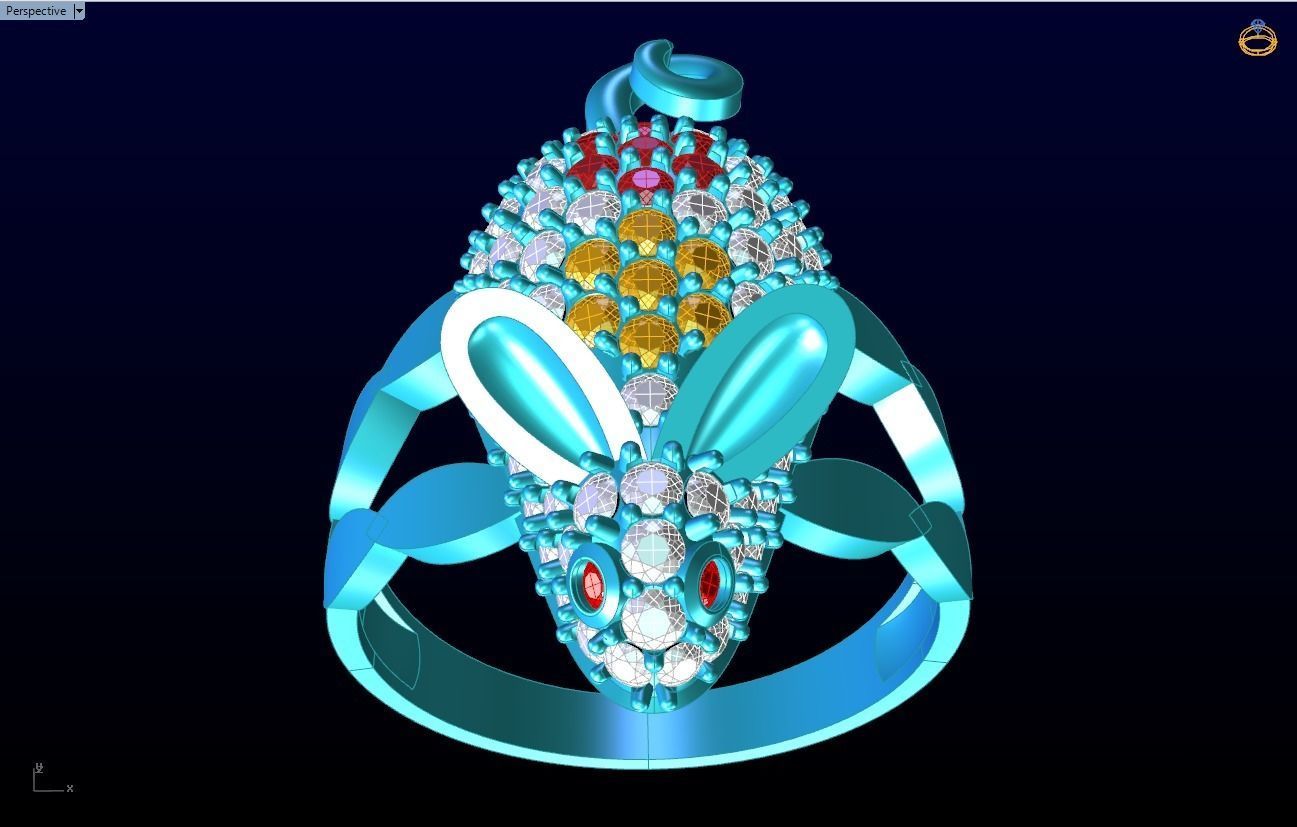 Mouse Ring - Womens rings - N422 3D print model_8