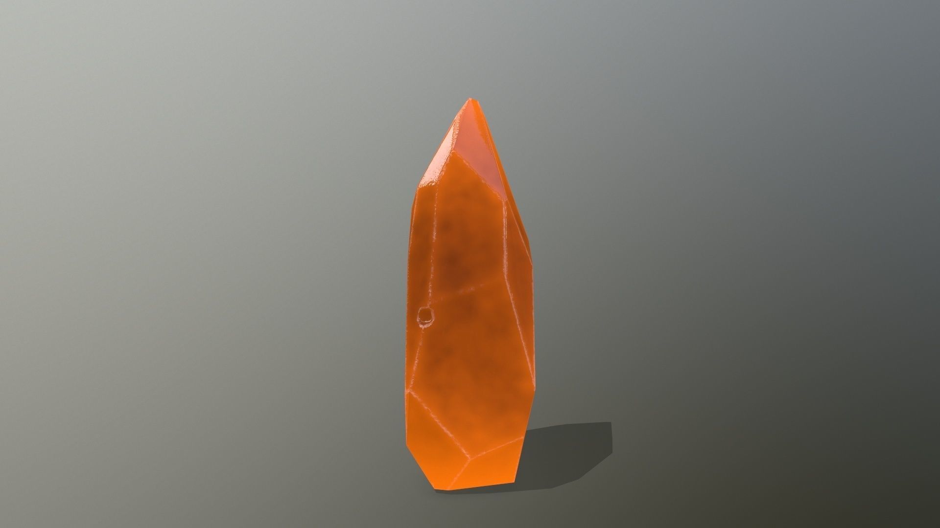 Crystal Set orange stone Low-poly 3D model_10