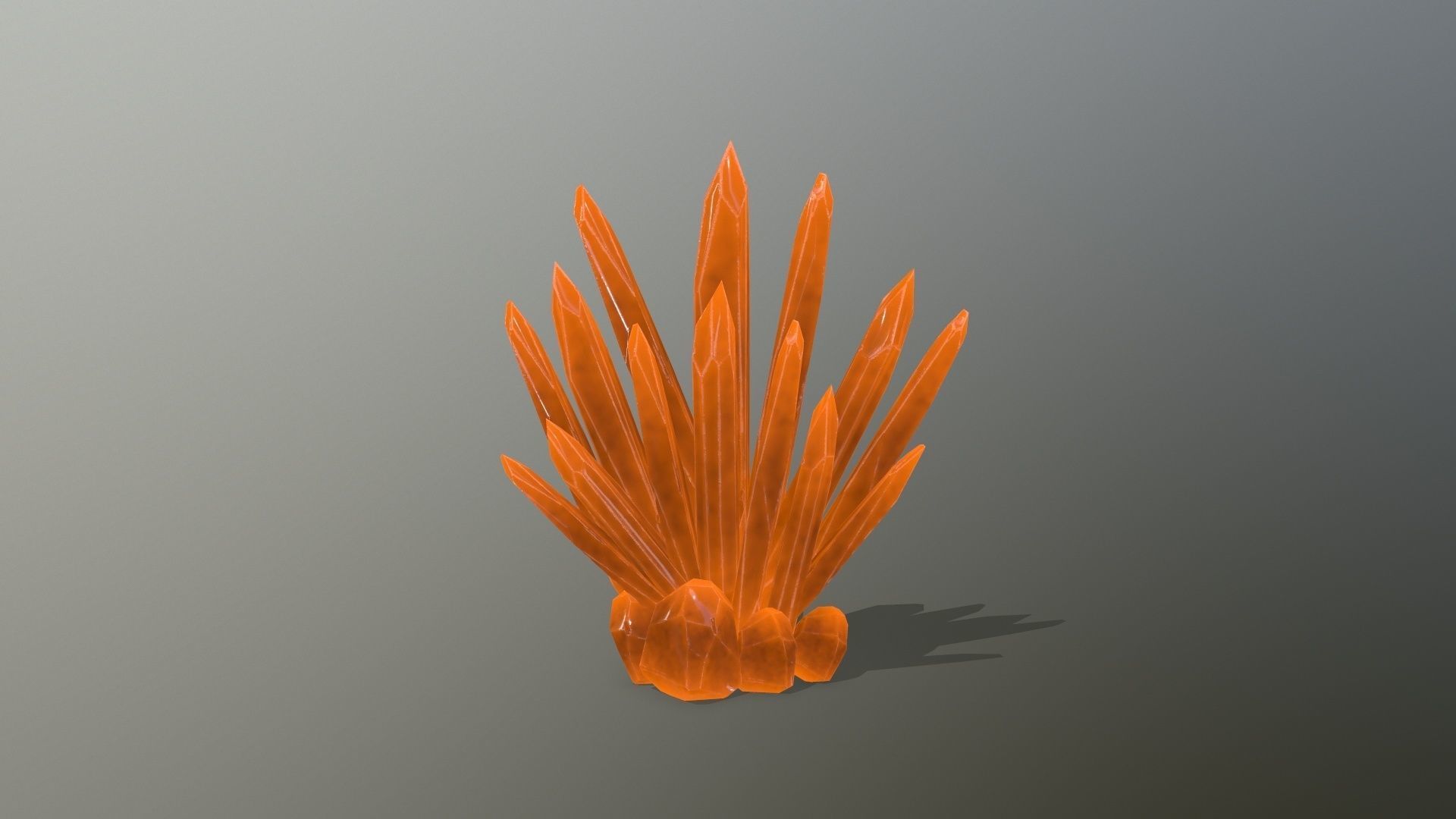Crystal Set orange stone Low-poly 3D model_18