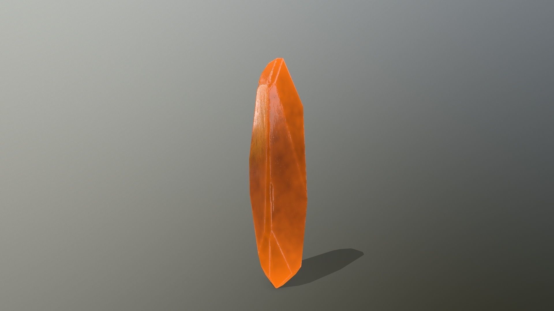 Crystal Set orange stone Low-poly 3D model_5