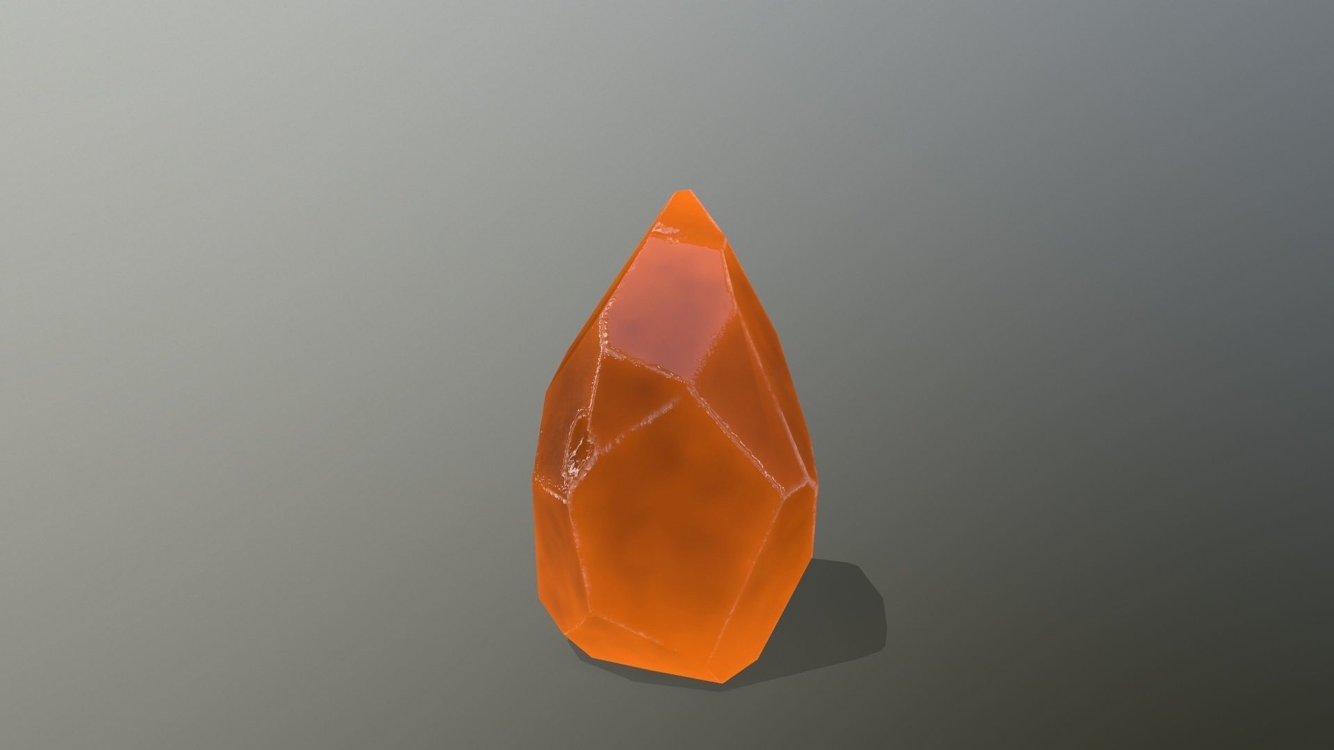 Crystal Set orange stone Low-poly 3D model_16