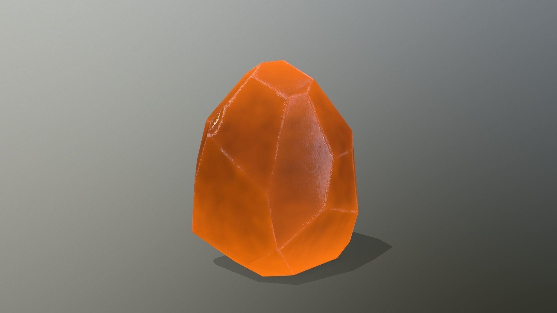 Crystal Set orange stone Low-poly 3D model_15