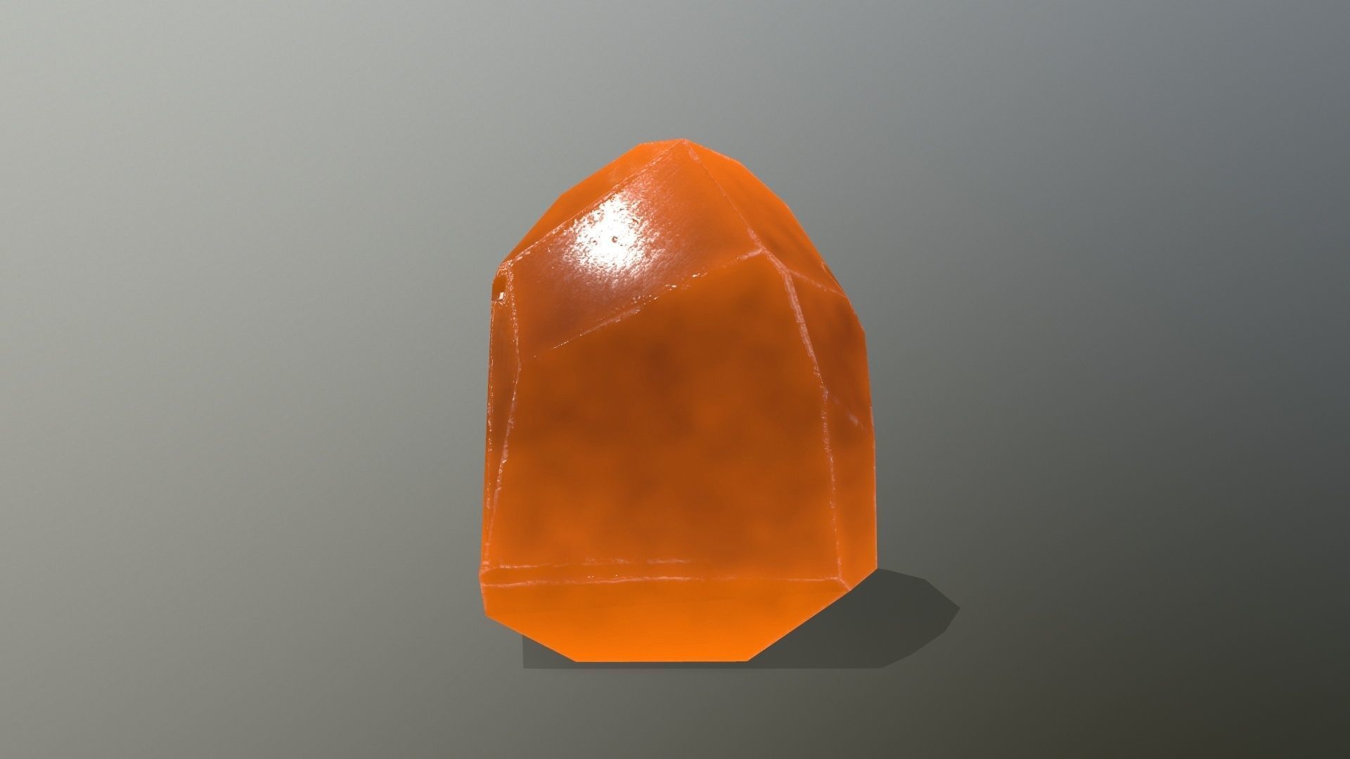 Crystal Set orange stone Low-poly 3D model_14
