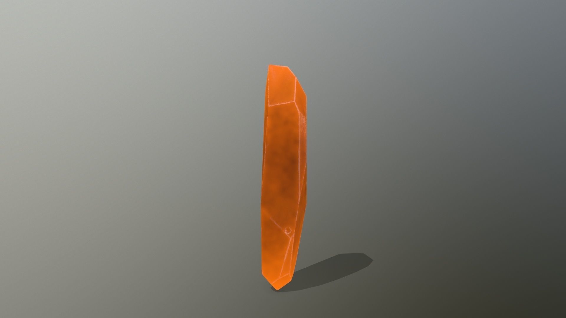 Crystal Set orange stone Low-poly 3D model_4