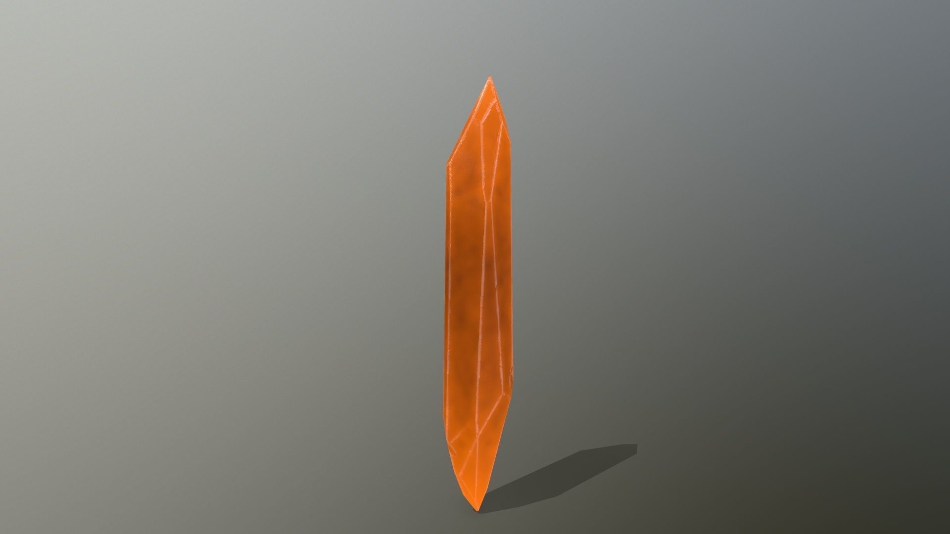 Crystal Set orange stone Low-poly 3D model_6