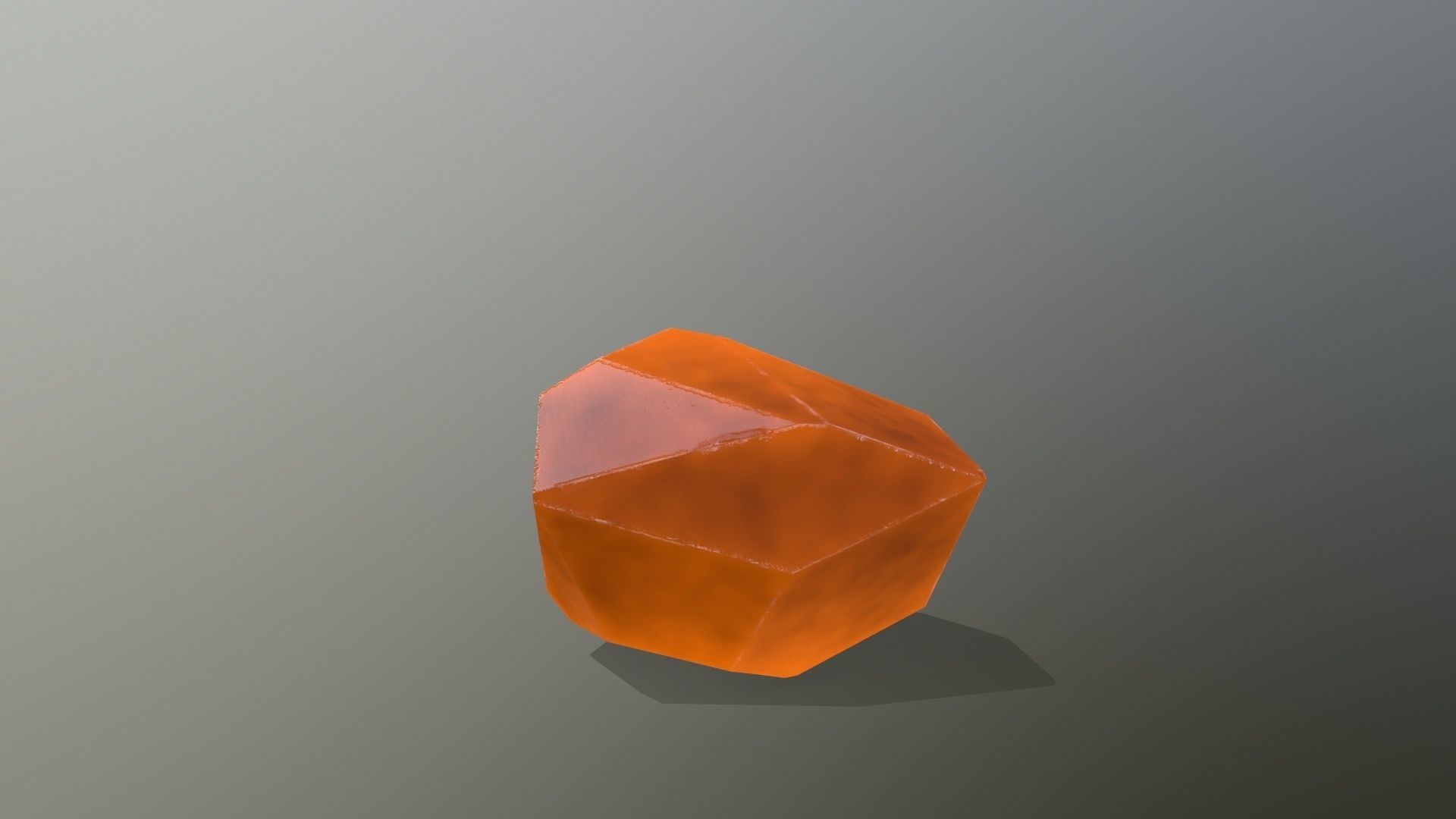 Crystal Set orange stone Low-poly 3D model_2