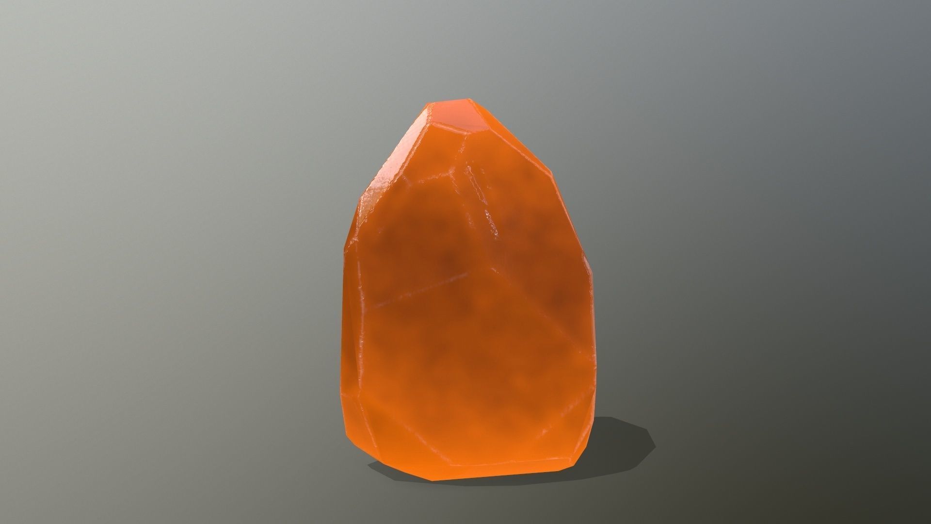Crystal Set orange stone Low-poly 3D model_12