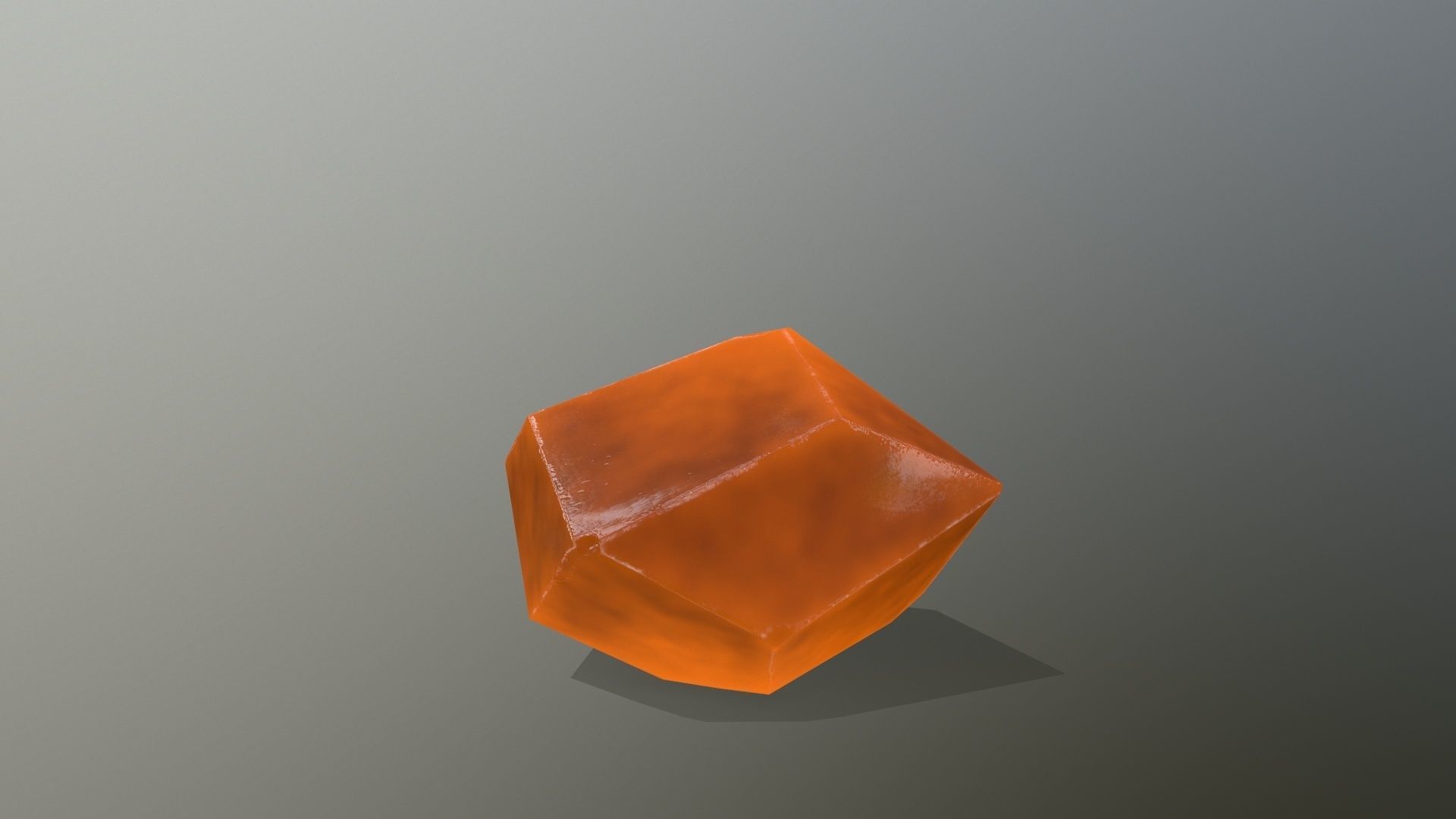 Crystal Set orange stone Low-poly 3D model_3