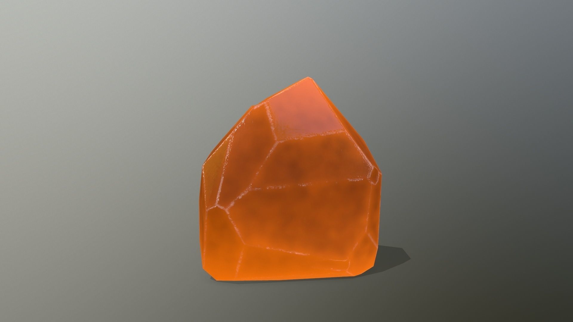 Crystal Set orange stone Low-poly 3D model_17