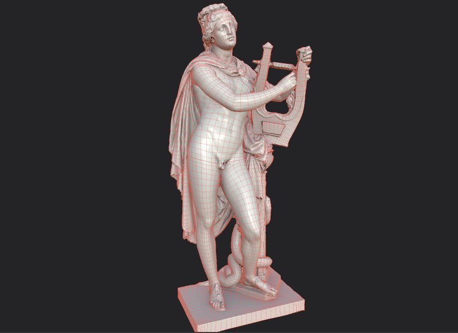 Statue of Apollo 3 Low-poly 3D model_34