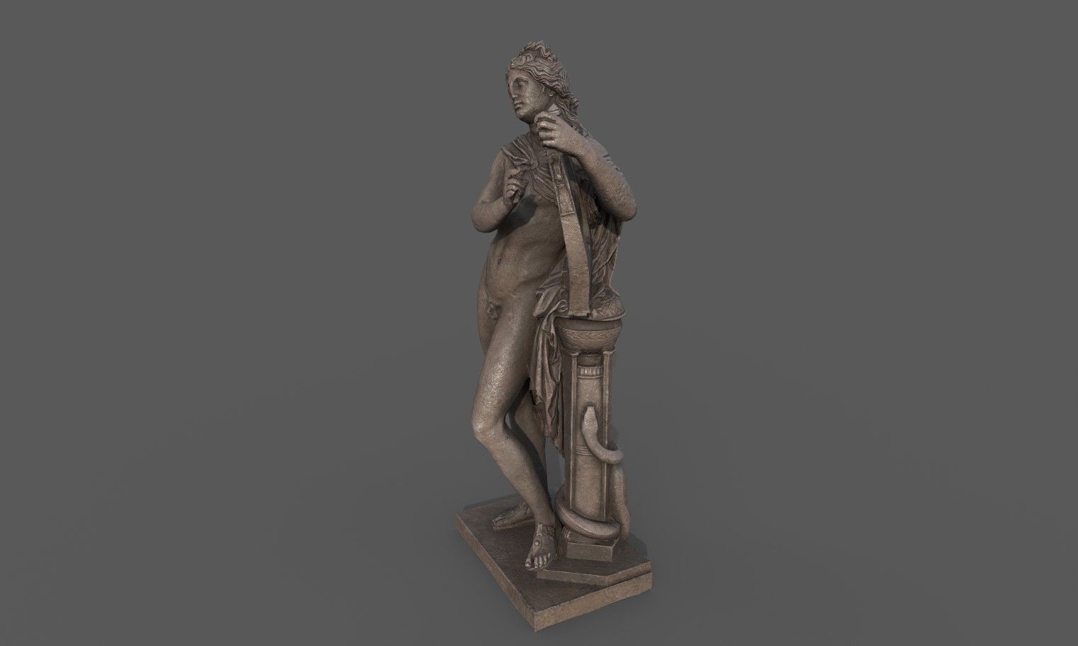 Statue of Apollo 3 Low-poly 3D model_3