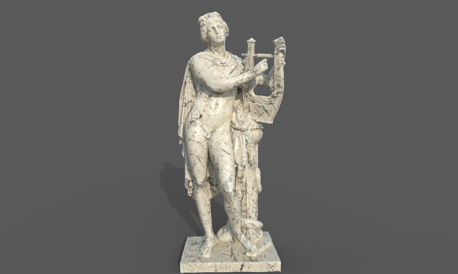 Statue of Apollo 3 Low-poly 3D model_20