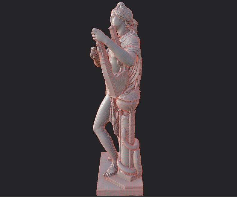 Statue of Apollo 3 Low-poly 3D model_36