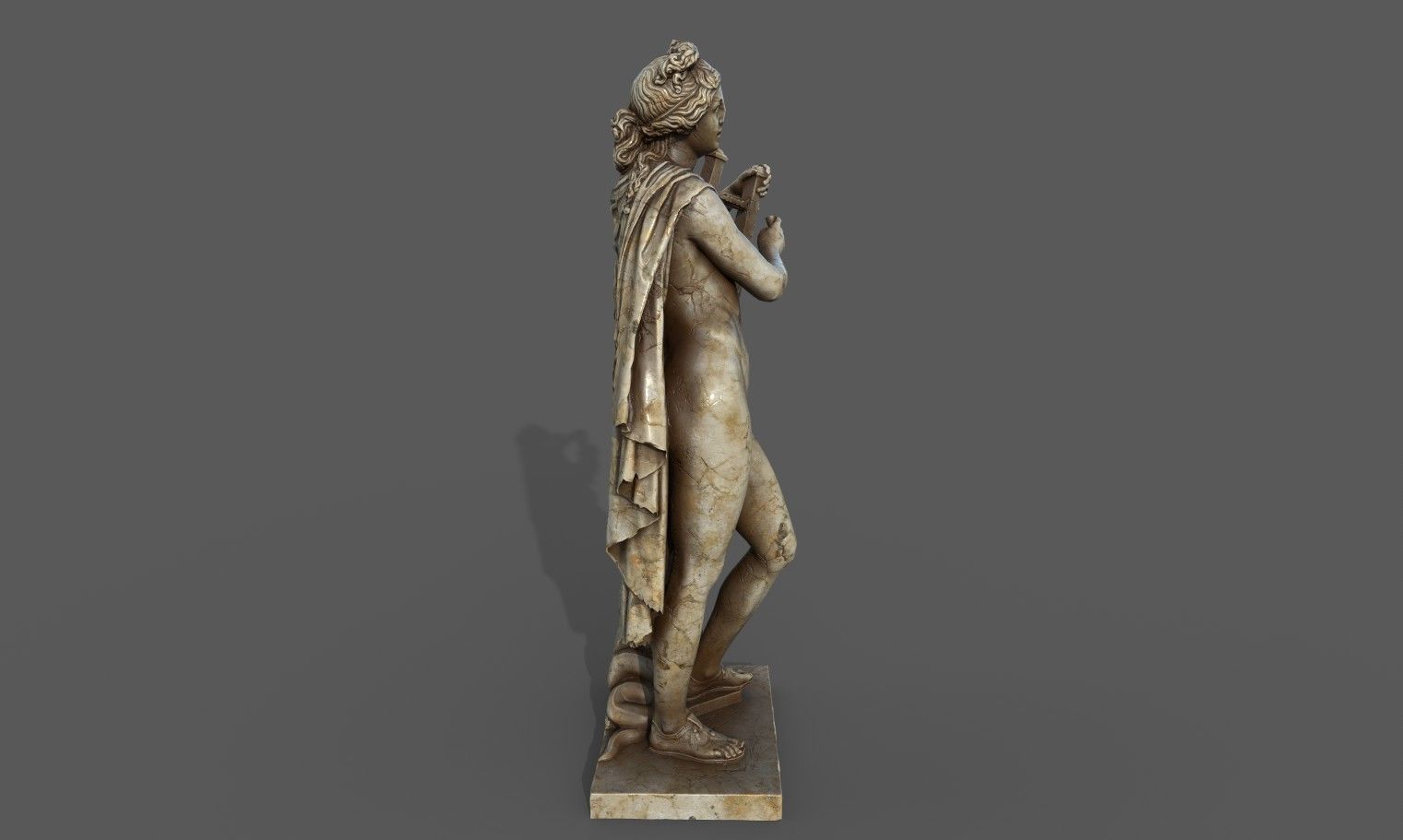 Statue of Apollo 3 Low-poly 3D model_17