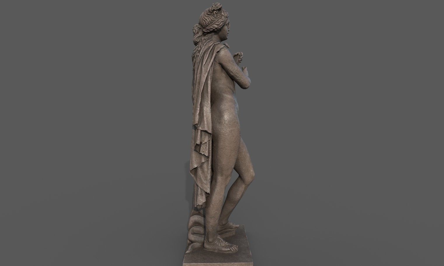 Statue of Apollo 3 Low-poly 3D model_8