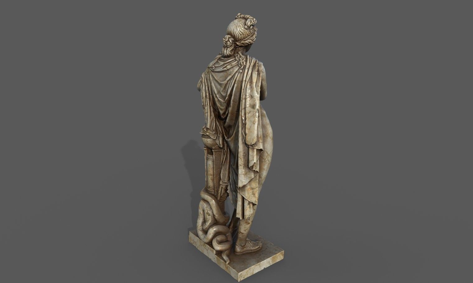 Statue of Apollo 3 Low-poly 3D model_16